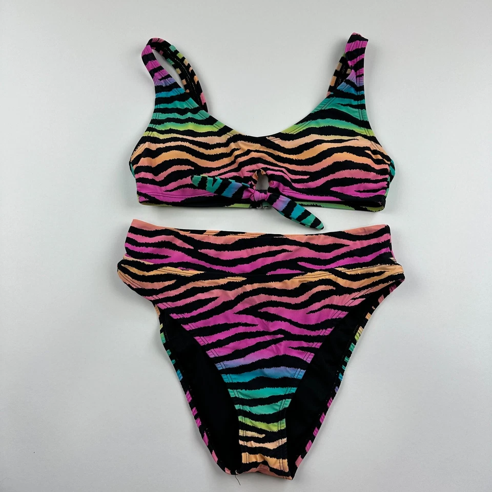 Cabana By Crown & Ivy Womans Bikini Top Multicolor Medium Geometric Sleeveless - Image 2 of 4