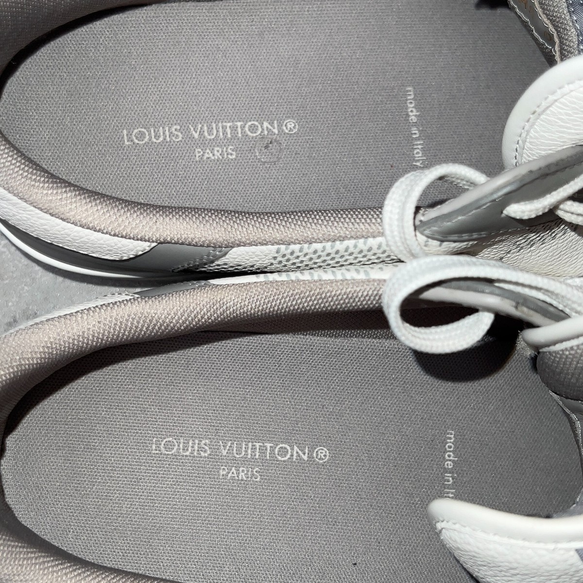 RRP $1030 Louis Vuitton Rivoli Damier Sneakers Gray Leather 10 LV