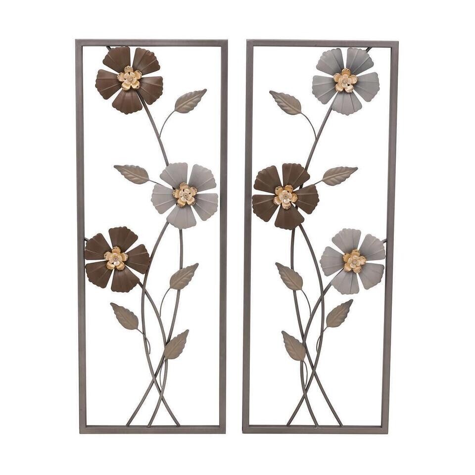 Elements Set of 2 Metal Floral Wall Décor Panels eBay