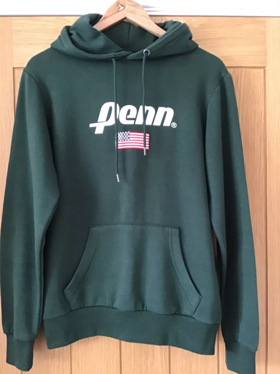 PENN USA MENS HOODIE BOTTLE GREEN LONG SLEEVED X-SMALL EXCELLENT CONDITION