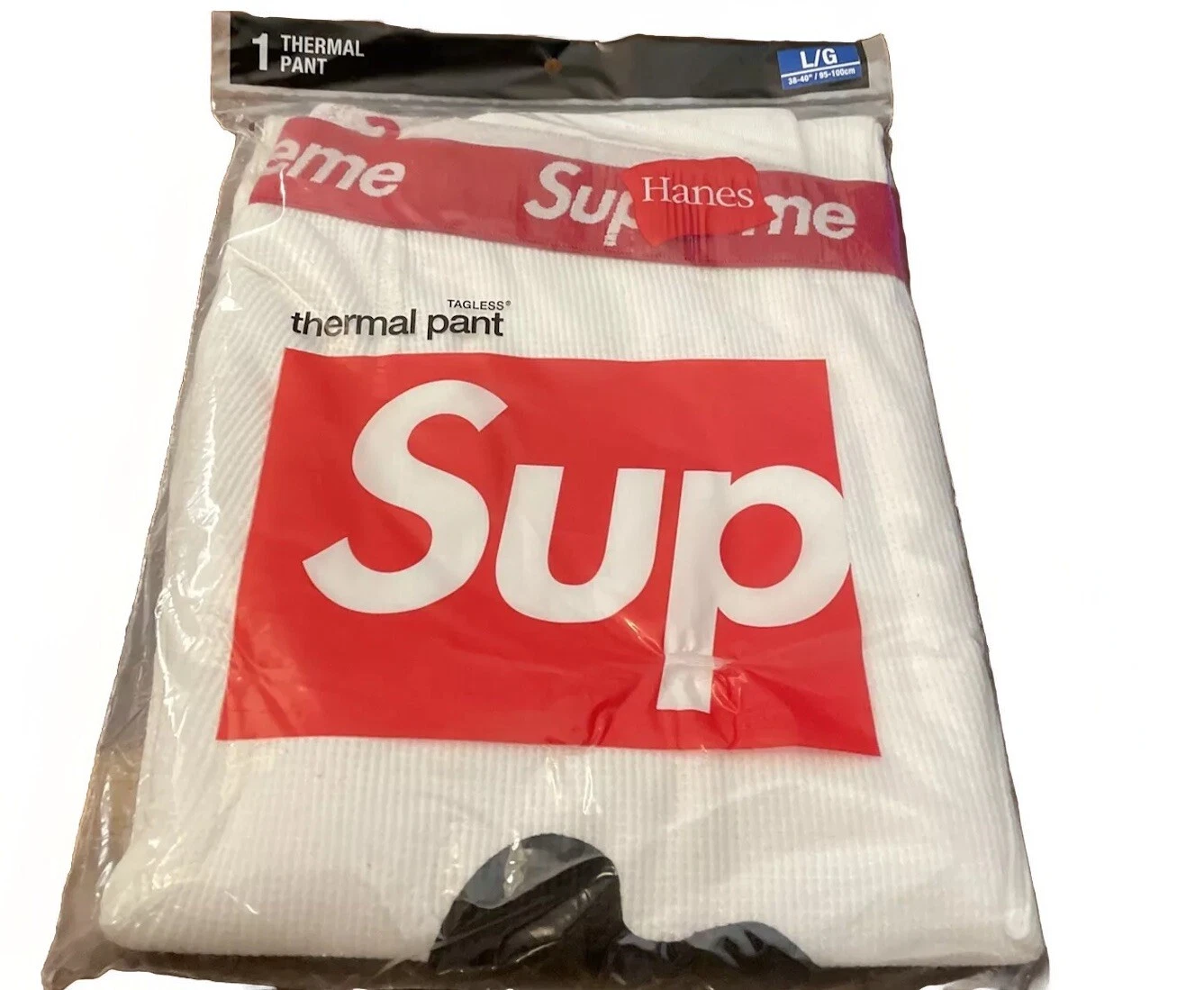 PANTALON THERMIQUE SUPREME/ HANES/ OS 1 PACK BLANC TAILLE GRAND FW21 (AUTHENTIQUE) NEUF