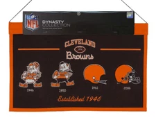 Cleveland Browns Wall Hanging Banner featuring logos from 1946, 1950, 1961, 2006