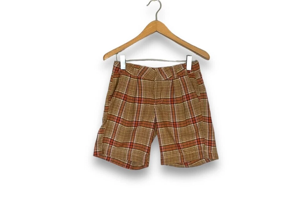 Pantalones Cortos Free People Check Talla UK 6-8 US 0 W28 Keep It Easy Inteligente Preppy Foto 2 de 4