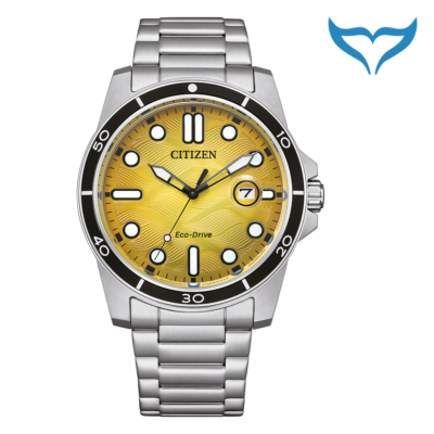 Citizen Sports AW1816-89X Datum Eco Drive Ring Solar Herren gelb