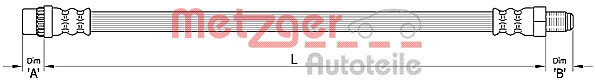 Metzger Bremsschlauch FüR CitroëN Berlingo B9 1.6 Hdi 90 K9 1.5 Bluehdi 130 MF-image