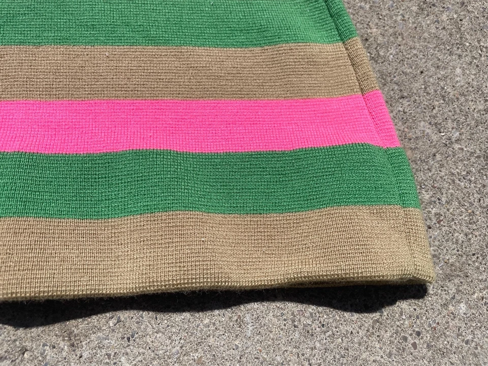 Vestido go go de lana vintage de los años 60 talla S rosa/verde a rayas mod boho hippie grunge Foto 2 de 4