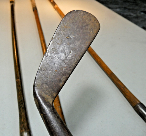 JOHN RANDALL LONDON SPALDING SMOOTH FACE ST ANDREWS WOOD SHAFT GOLF CLUB IRONS - Picture 7 of 13