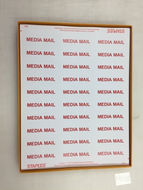MEDIA MAIL 2 5/8” X 1” 1020 Shipping Labels 34 Sheets FREE SHIPPING | eBay