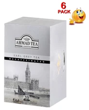 6 PACK Box EARL GREY Decafeinated Black Tea AHMAD 120 Tea Bags