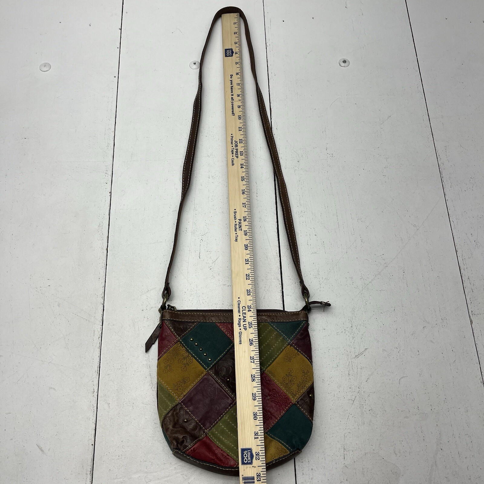 Fossil Multicolor Patchwork Suede with Tooled Flo… - image 4