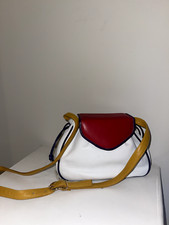 Vintage - Susan Gail - Shoulder Bag - White, Red, Yellow Leather - Authentic
