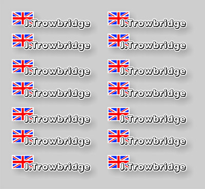 14x RC Radio Control RC Fahrer Name + Auswahl an Flag Grafik, Aufkleber.