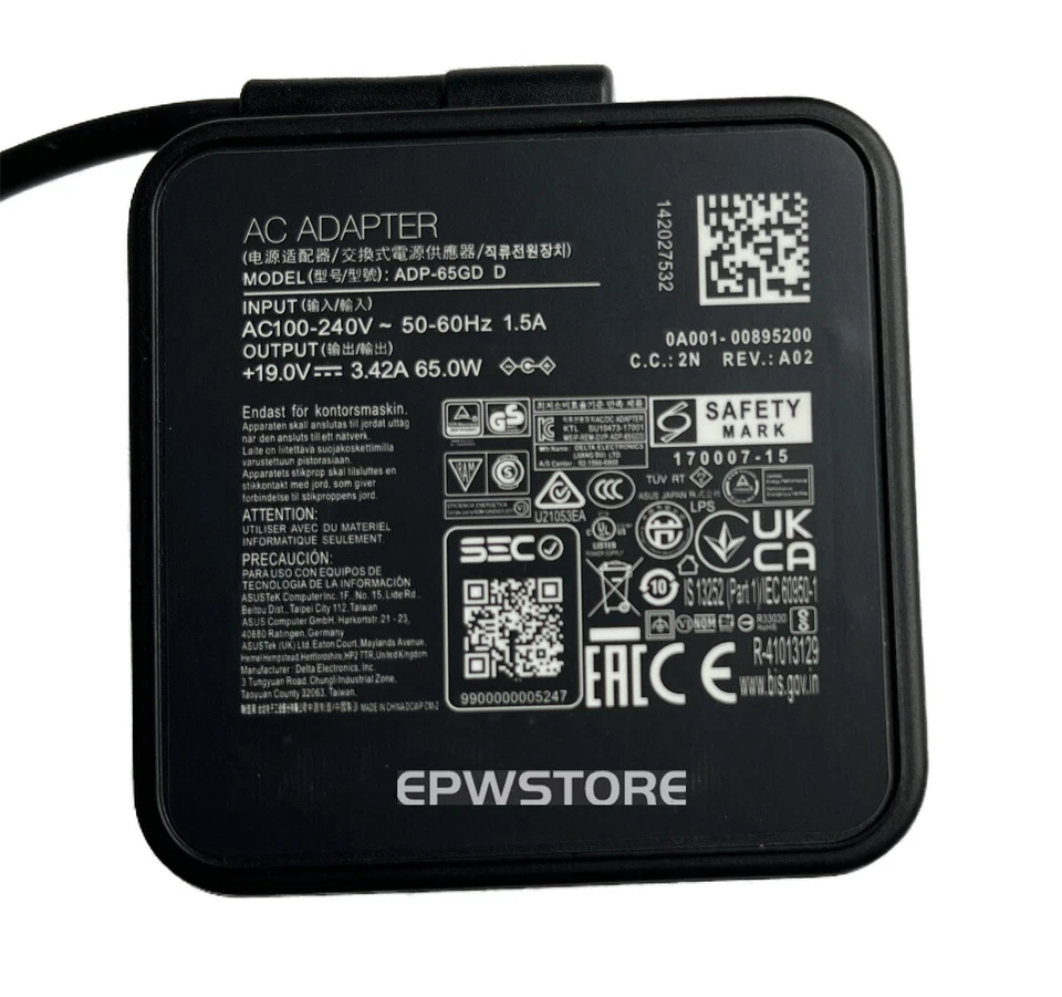 19V 3.42A 65W AC Adapter Charger For MSI Modern 15 B12MO-828AU B7M-282AU - image 3 of 4