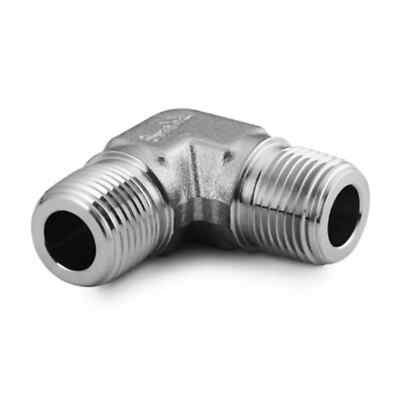 Stainless Steel Pipe Fitting, Male Elbow, 1/4 in. Male NPT Part #: SS-4-ME