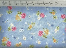 Q Treasures  Garden Grandeur Floral on Blue 2  100 Cotton Quilting Fabric BTY