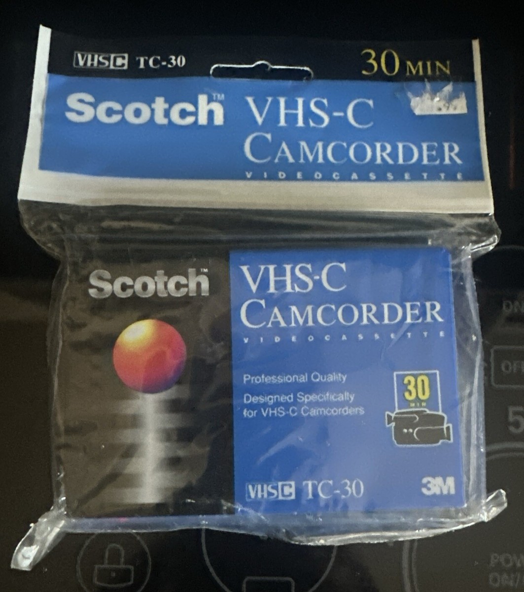 1993 Scotch VHS-C Camcorder Video Cassette TC-30 Sealed Package
