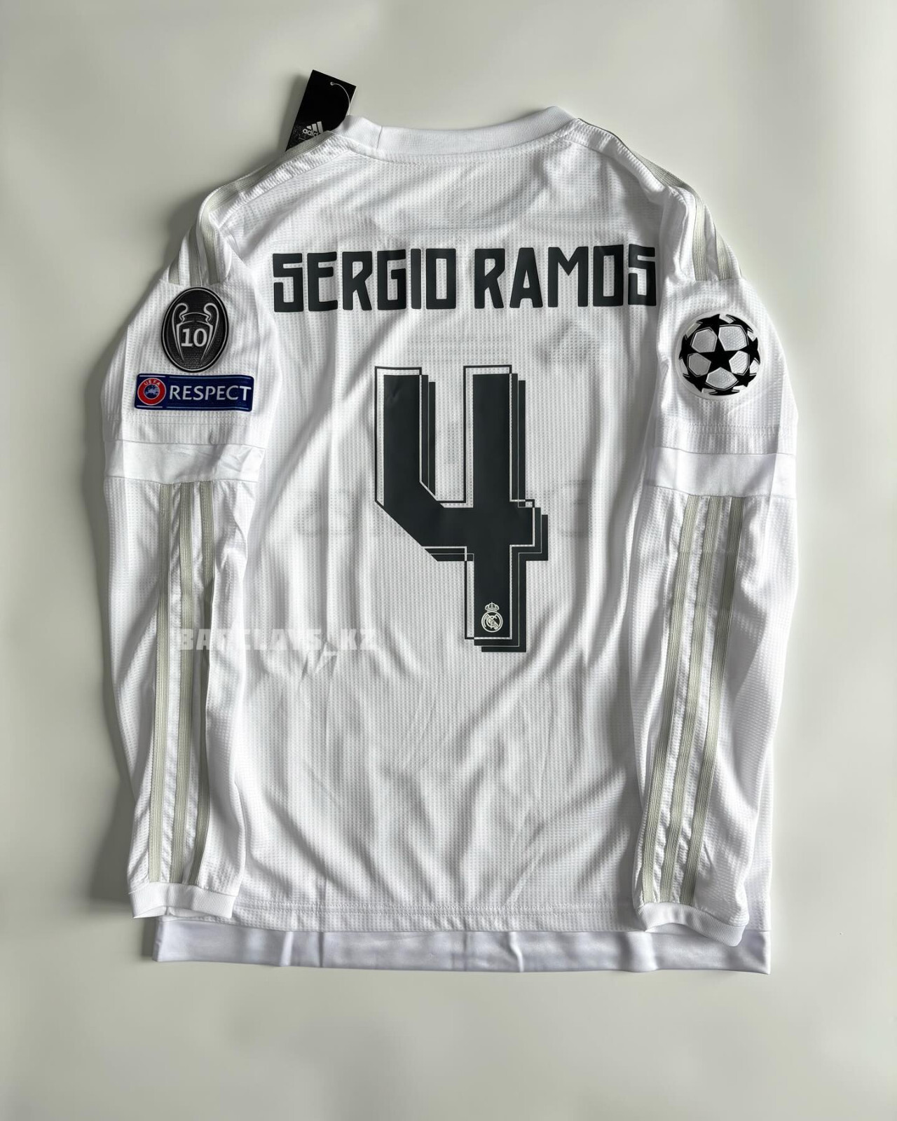 Sergio Ramos Real Madrid 2015/2016 Home White Long Sleeve Soccer Jersey