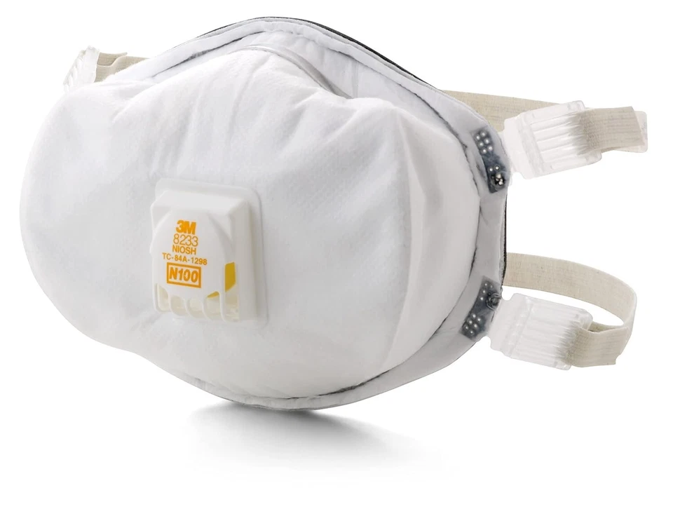 3M 8233 N100 Particulate Respirator With Valve - Quantity of 5 Respirators  - Image 2 of 4