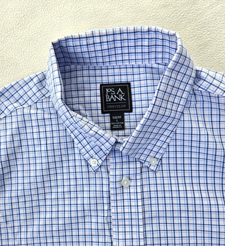 Lote de 4 camisas de vestir Jos A Bank Traveler para hombre con botones calce ajustado grandes LS Foto 4 de 4