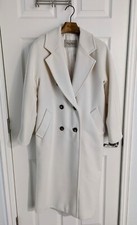 Brand New Max Mara 101801 Coat In White Size 4
