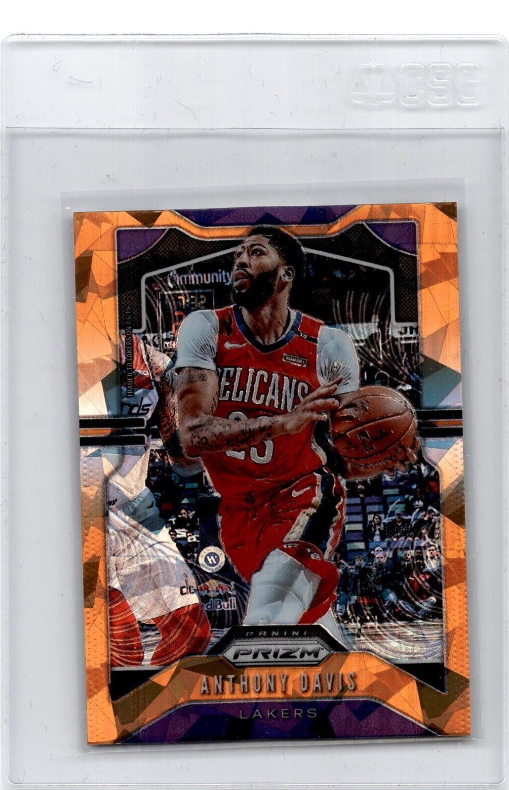 2019-20 Panini Prizm Lakers Anthony Davis  Orange Ice Prizm   #222 Lakers