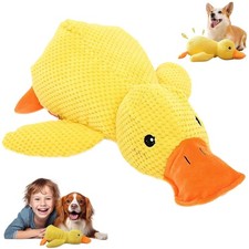 Anti-Stress Ente für Hunde: Quietschendes Plüschtier für Beruhigung & Spiel