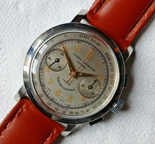 1950s Cuervo Y Sobrinos CHRONOGRAPH Landeron 148 Vintage STAINLESS STEEL WATCH