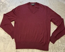 Brooks Brothers Sweater Mens small Saxxon Wool Crewneck Pullover Lightweight