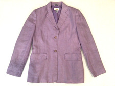 Vintage Talbots Size 4 Irish Linen Blazer Lavender Two-Button Jacket Fully Lined