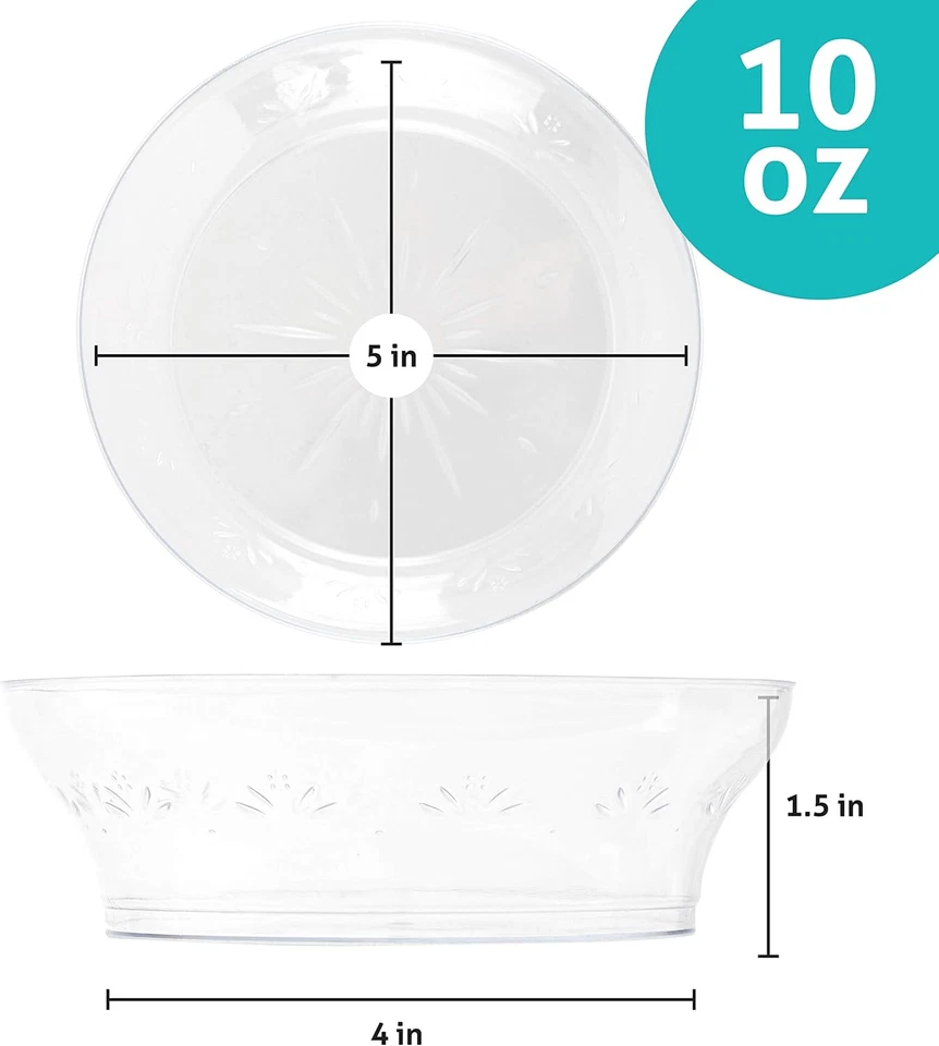 Cuencos de sopa y helado de plástico transparente desechables premium de 10 OZ - Paquete de 80 Foto 2 de 4