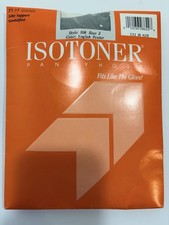 VTG Isotoner Womens Pantyhose Style 508 Size 2 English Pewter Support Sandalfoot