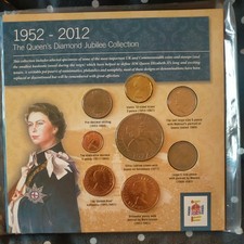 1952 - 2012 The Queen's Diamond Jubilee Collection Coin & Stamps Set