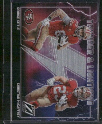 2023 Panini Zenith Christian McCaffrey / George Kittle #18 Thunder and Lightning