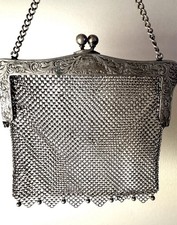 antique german silver mesh purse
