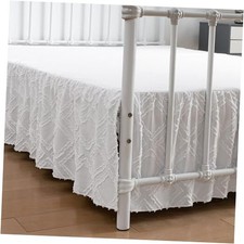 Boho Bed Skirt Queen Size - 14 Inch Drop Tufted Dust Ruffle Bed Skirt with