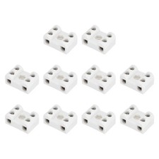 10Pcs 16A 2 Way Ceramics Terminal Blocks 31.5x21x16 mm for Electric Wire Cable