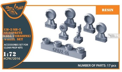 CLPCPA72016A 1:72 Clear Prop Models UH-2 Seasprite Wheel Set (CLP kit)