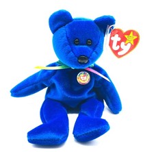 Ty Beanie Baby CLUBBY Born July 7, 1998 - Mint Condition In Clear Display Case
