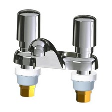 Chicago Faucet Deck Mounted Metering Faucet with 4 in Centers