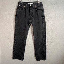 Calvin Klein Jeans Womens Size 27 x 28 Straight Fit Black Denim Pants Sample