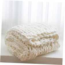 Chunky Knit Throw Blanket 50" 60" 51" 63" Large Size Throw  Cream White