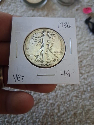 1936-P "Liberty Walking" 90% Silver Under Melt Price. Combined Shipping