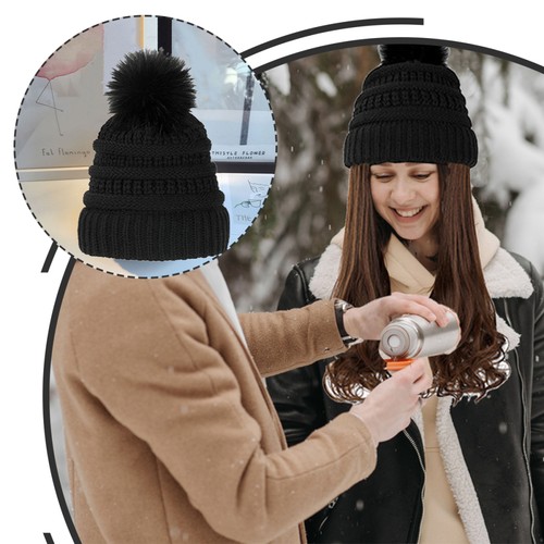 Warm Wig Hat Ladies Knit Hats Novelty Headwear with Attached Wigs - Picture 5 of 12