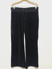 Jenni by Jennifer Moore Women’s L Black Velour Pants Active Loungewear - Size L