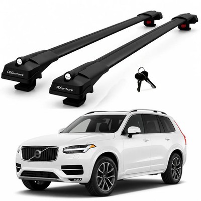 2X Roof Bars for Volvo Xc90 Momentum 2015-2018 Lockable Roof Rack Black