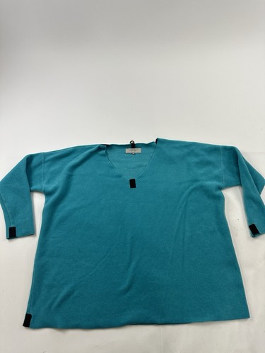 Henriette Steffensen Copenhagen Sweater Womens Medium Blue Green Fleece Blouse