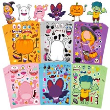 36 Sheets Halloween Pumpkin Craft Stickers Party Favors Make a Face Stickers
