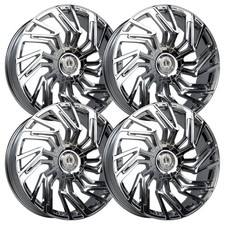 Set-4 Lux 28 24x10 6x135 33mm Chrome Wheels Rims 24 Inch