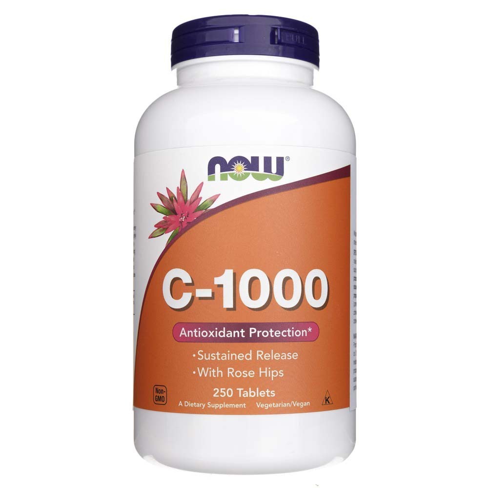 Vitamine C-1000 Now Foods avec églantier pour vaincre la fatigue passagère
