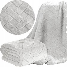 Coperta morbida coperta di lana 70 x 160 cm argento coperta di peluche coperta per casa